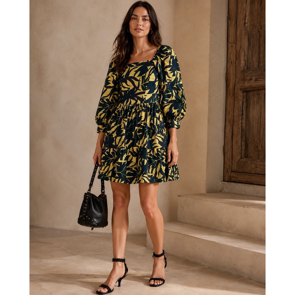 NWOT ba&sh Designer Winny Mini Dress Puff Sleeves (MSRP: $395) Size‎ Medium